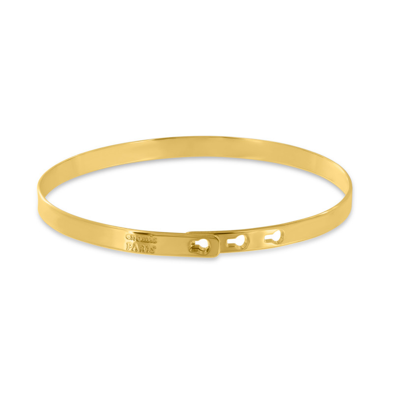 Yellow gold plated love bangle