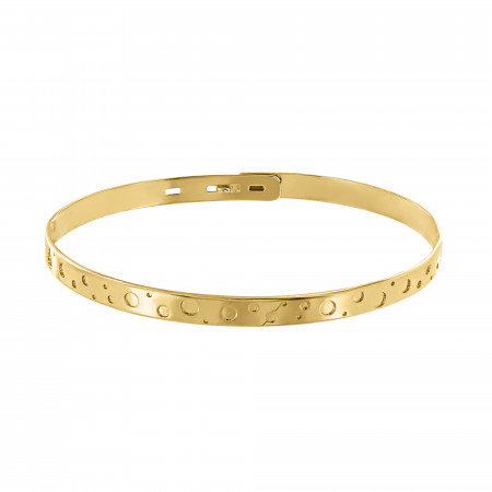 Yellow gold plated bubbles bangle
