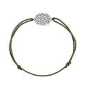 Sterling silver lace pattern thread bracelet