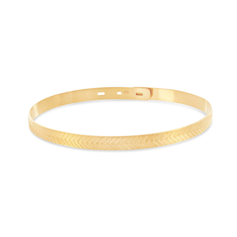 Stripe gold-plated bangle-Patterned bangles-Enomis