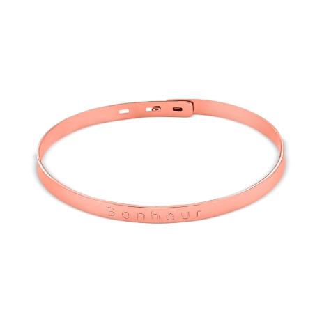 Pink gold plated happiness bangle