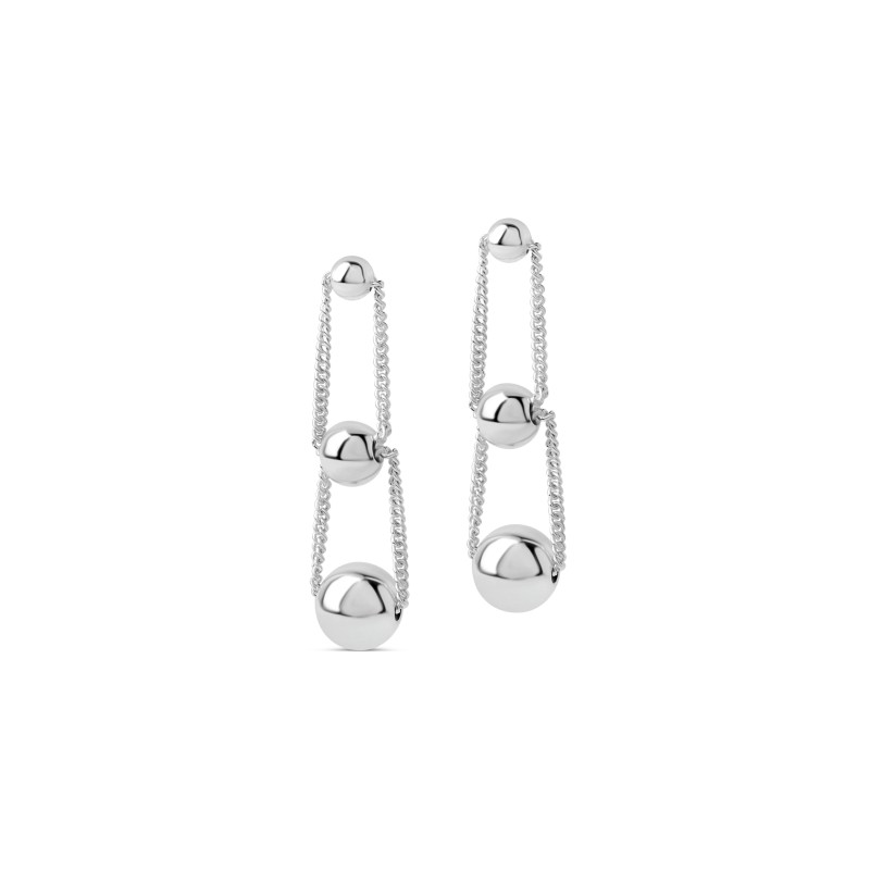 B.O 2 CHAINES + 3 BOULES AG-Earrings-Enomis