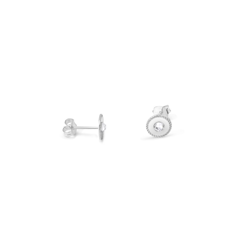 B.O PUCE SPIRALE+CZ AG-Earrings-Enomis
