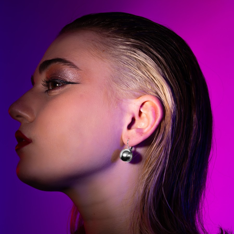 14mm leverback ball earrings-Boucles d'oreilles puces-Enomis