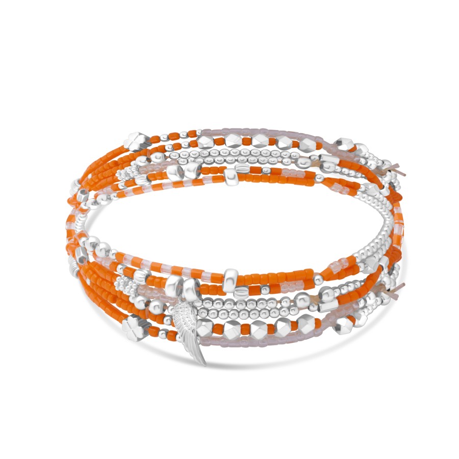 Camila orange bracelet-Elastic bracelets-Enomis