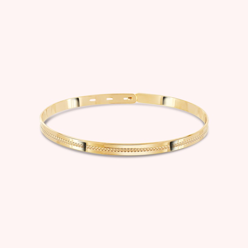 Beaded gold-plated bangle-Patterned bangles-Enomis
