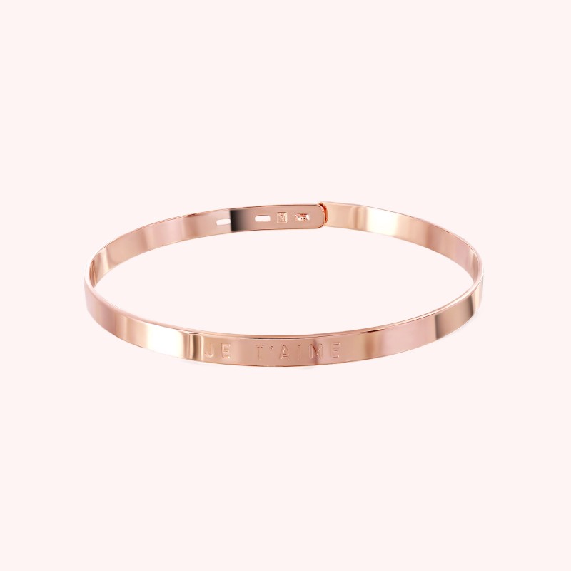 "Je t'aime" rose gold-plated bangle-Message bangles-Enomis